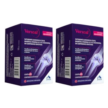 Imagem de Verical - Cálcio, Magnésio, Vit K2 E D3 + Resveratrol - KIT 2CX C/60