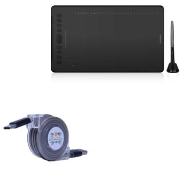Imagem de BoxWave Cabo compatível com Huion Inspiroy H1161 - miniSync - USB-A para USB Tipo-C, cabo retrátil 5 comprimentos pré-definidos para evitar emaranhados