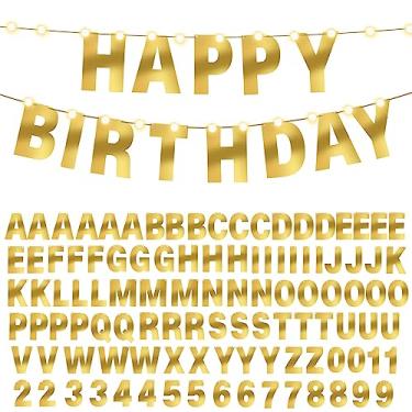 Imagem de TaoBary 112 peças, kit de letras faça você mesmo, com glitter, letras personalizáveis, inclui 107 letras e números, 3 cordas e 2 agulhas para decoração de aniversário, Halloween, Natal, casamento, dia