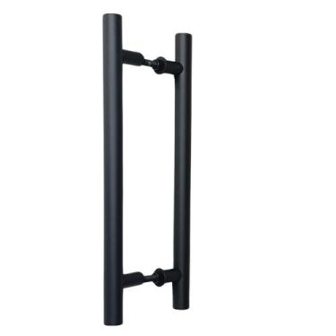 Imagem de Puxador Duplo Alumínio Tubular 40cm Porta Pivotante Preto - Montelar A