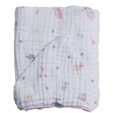 Imagem de Toalha Fralda Soft 80 cm x 90 cm Dupla Camada Baby Joy, Fundo do Mar