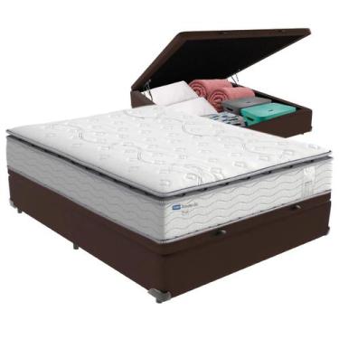 Imagem de Cama Box Baú Casal Marrom + Colchão Amsterdã Molas Ensacadas Probel