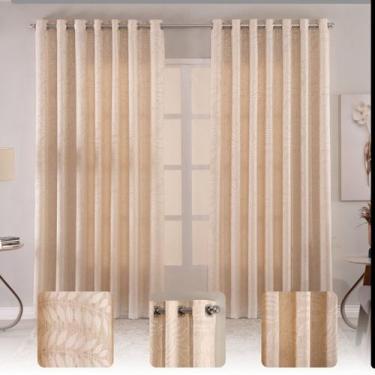 Imagem de Cortina Jackar 3,00x2,50 Semi Blecaute Estampado Janela Sala - ENTROU 