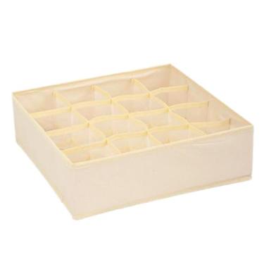 Imagem de SiaBiced Rechada de roupas de roupas de roupas de armazenamento Bin Bin Armário Organizador de armário para meias, Grade Bege 16