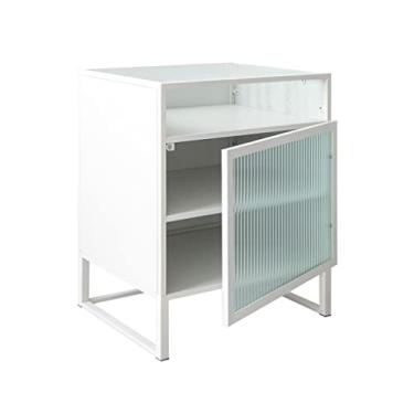 Imagem de Mesa de cabeceira mesa de cabeceira pequena moderna minimalista armário lateral de vidro quarto luz sofá de luxo armário de armazenamento suprimentos domésticos mesa lateral de destaque (cor: C)