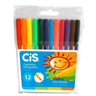Imagem de Canetinha Hidrocor Colorcis 12 Cores - Cis