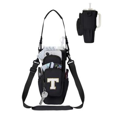 Imagem de sportsnew Presentes de aniversário para mulheres Suporte inicial para garrafa de água Stanley Brumate era 1,134 g copo com alça bolsa de transporte para garrafa de água com bolso para telefone e topos