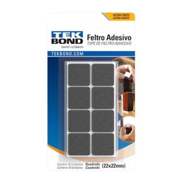Imagem de Feltro Quadrado 22MM Preto Com 16 Peças - Tekbond