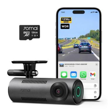 Imagem de Cartão SD Dash Cam 70mai M310 1296P QHD + 128GB para carros