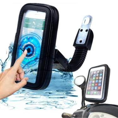 Imagem de Suporte Telefone Piloto Impermeável Motocicleta Bicicleta Guiador Gps 