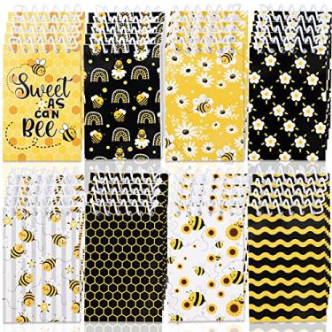 Imagem de Whaline Pacote com 48 minicadernos em espiral de abelha, blocos de notas com tema de abelha, lindos blocos de notas de abelha com bolso prático para escritório, escola, casa, suprimentos para festas