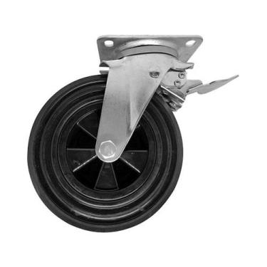 Imagem de Rodízio giratório freio container lixo plástico 8x2 200kg - AJAX