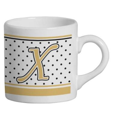 Imagem de Caneca Small Alfabeto Poá Branco 180ml - Cerâmica Regina