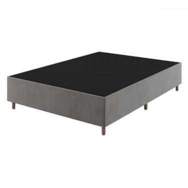 Imagem de Base Cama Box Casal Lunare Veludo Grafite - Vian