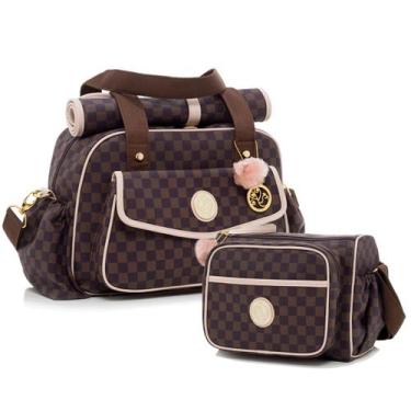 Imagem de Kit Bolsa Maternidade Grande + Frasqueira Maternidade Lequiqui Escoces