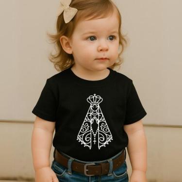 Imagem de Camiseta 100%Algodão Feminina Country Estampa Nossa Senhora Aparecida 