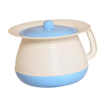 Imagem de harayaa Vaso sanitário Spittoon Potty Mictório Fácil de Limpar Multiuso Portátil com Tampa Pote de Câmara para Banheiro Interior Quarto Homens, Azul