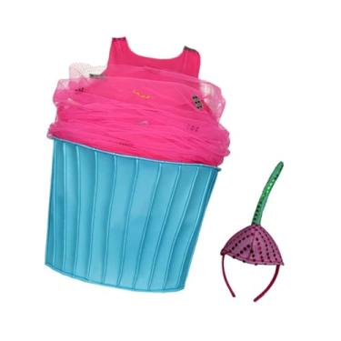 Imagem de Deevoka Fantasia de cupcake feminina, acessório para festa de aniversário, baile de máscaras, show de palco