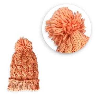 Imagem de Touca Com Pompom Salmão Gorro Quentinho Confortável E Macio - Redstar