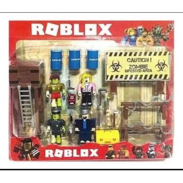 Imagem de Bonecos Roblox Invasão Zumbi Kit C/4 Bonecos + Acessorios - DM Toys