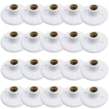 Imagem de Kit 20 Plafons Taschibra Porcelana Redondo E27 Bivolt Branco