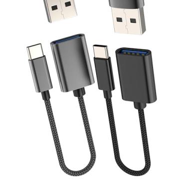 Imagem de Cabo adaptador USB C para USB OTG (pacote com 2) para iPhone16 15 Pro tipo C macho Thunderbolt conversor para Apple para iPad MacBook Data Flash Drive câmera compatível com Samsung Android Port Dongle