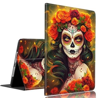 Imagem de Capa para iPad 10ª geração (versão 2022) de 10,9 polegadas, capa fina e dobrável com hibernar/despertar automático para Apple iPad 10,9 polegadas, Skull Girl