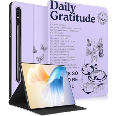 Imagem de Wazzasoft Capa para Samsung Galaxy Tab S6 10,5 polegadas 2019 para mulheres meninas capa fólio bonito design kawaii moda citações femininas bonitas adolescentes únicas capas de tablet estéticas para