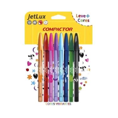 Imagem de Kit Caneta Esferografica Jet Lux 8 Cores Compactor