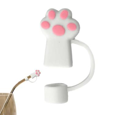 Imagem de Topper de palha de silicone, tampas de palha de silicone,Tampas de com garra de gato de para beber - Ferramenta para beber com vedação hermética para carro, viagem, casa, dormitório e