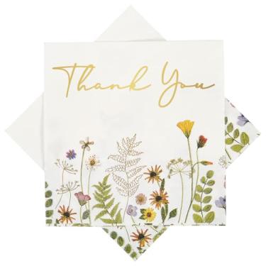 Imagem de Ottin Guardanapos de papel de casamento branco floral folha de agradecimento casamento 12 cm guardanapos de coquetel descartáveis 50 unidades para chá de panela, casamento, noivado, festa de