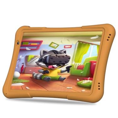 Imagem de PRITOM Tablet infantil de 10 polegadas Android 14 tablets de 32 GB, Quad-Core, 6000 mAh, tela IPS HD, WiFi 6, câmera dupla, Bluetooth, tablet infantil para crianças a partir de 3 anos (amarelo)