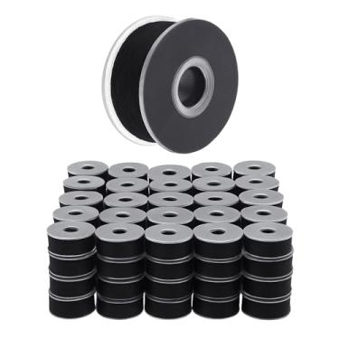 Imagem de Mandala Crafts Bobinas pré-enroladas tamanho G 144 pretas para máquina de costura Singer, bobinas tamanho G para máquina de costura Brother - Linha de bobina pré-preenchida tamanho G para bordado