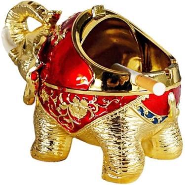 Imagem de Cinzeiro De Elefante à Prova De Vento, Cinzeiro De Cigarro De Metal Para Casa Sala De Estar Suprimentos Para Sala De Chá, A, 14 * 9 * 11CM