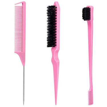 Imagem de Conjunto de escovas de cabelo Samnyte Slick Back Rat Tail Comb & Edge 