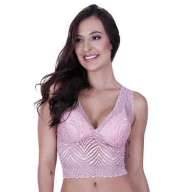 Imagem de Cropped de Renda Blusa Regata com Bojo -c1 SUTIÃ CRIS - BELLA DA SERRA