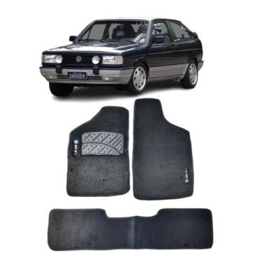 Imagem de Jogo Tapete Carpete Volkswagen Gol GTI 1989 A 1993 Com Logo Bordado Pr