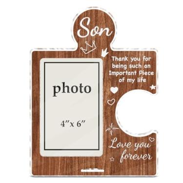 Imagem de Porta-retrato Son Gifts de mãe e pai, presente de aniversário, Natal, formatura, casamento, para filhos, adultos, 10 x 15 cm