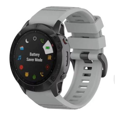 Imagem de Pulseira De Silicone Marca 123smart 26mm Para Fenix 7x Tactix Delta Tactix Bravo Gps Fenix 6x Fenix 5x Fenix 3 D2 Bravo D2 Charlie Quaitx 3 Descent Mk1 Mk2 Mk2i Enduro Coros Vertix 2 (Cinza, 26mm)