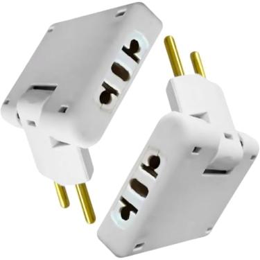Imagem de Kit 2 Adaptadores de Tomada Benjamim Articulado com 3 Entradas – Compacto e Prático (Cores Variadas)