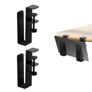 Imagem de Suporte lateral ajustável para laptop, organizador lateral de mesa, suporte de mesa de metal de titânio, suporte para laptop, braçadeira ajustável sem perfuração, organizador de mesa para escritório