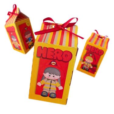 Imagem de 30 Caixinhas Lembrancinhas Decorativas Bombeiro Para Festas