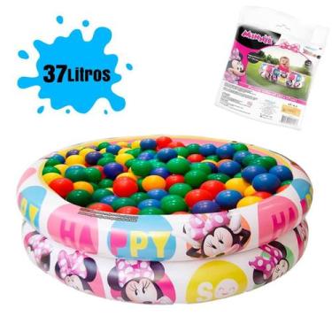Imagem de Piscina Infantil Minnie Inflável Criança 37 Litros + 50 - Etilux