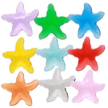Imagem de Decoração de estrela do mar - Pedras preciosas e cristais - cerca de 80 peças - Enchimento de vaso - Joias para artesanato - Pedras para aquário - Enchimento sensorial - Pedras para artesanato - Gelo