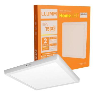 Imagem de 2X Painel Home Led 18W Plafon Sobrepor 22X22Cm Quadrado Bran