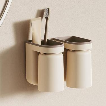 Imagem de Zhjvihx Porta da Escova de Dentes de Parede, Salvamento de Espaço para Escova de Dentes de de de de Fortes Rolamentos de Carga para o Banheiro (Bege)