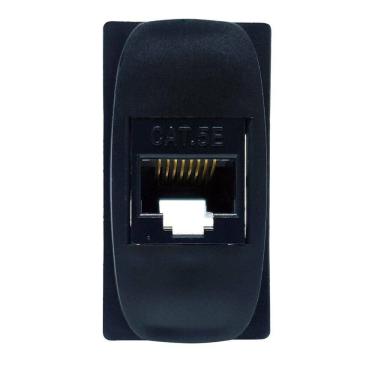 Imagem de Módulo tomada p/ rede de computadores RJ45 Cat. 5e Gracia Alumbra Preto