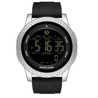 Imagem de Relógio Digital Masculino Esportivo Apollo À Prova Da Água 50m Multifuncional Preto Prata