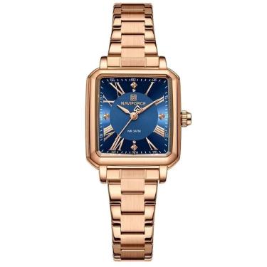 Imagem de Relógio Feminino Design Sofisticado Quartzo Em Aço Inoxidável À Prova Da Água Casual Azul Rose