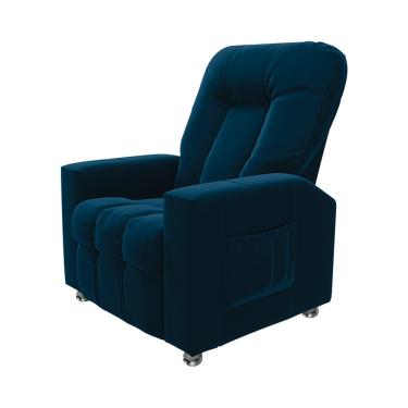Imagem de Poltrona do Papai Reclinável Para Cinema Sora Veludo Azul Marinho FH1 - D'Rossi